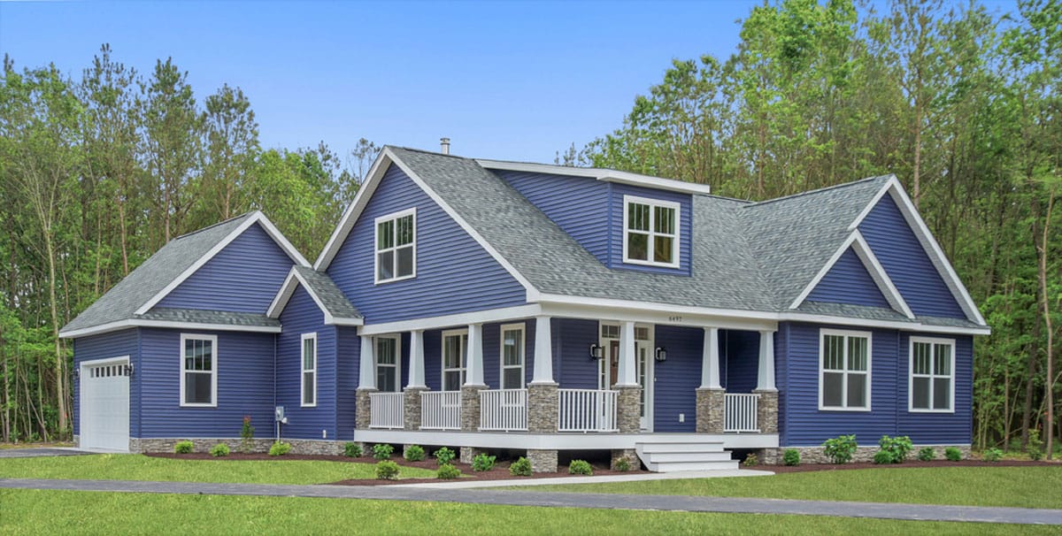 Pleasant House Painted Blue | Custom Homes