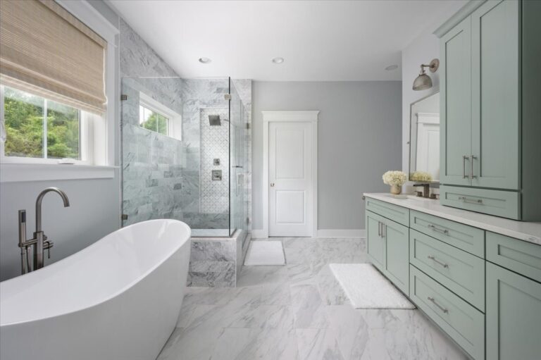 Marble Bathroom With Soaking Tub Sally Rd | Bathroom Remodeling